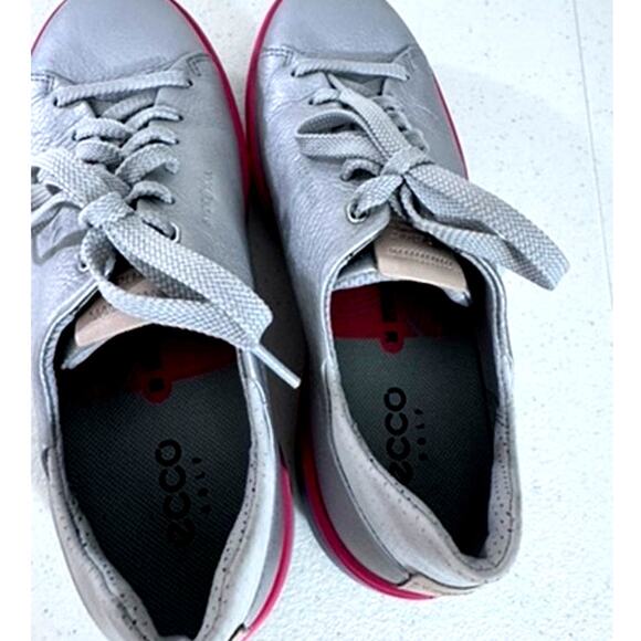 "ECCO" Women's,Golf Tray‎ Hydromax,Spikeless Shoes,Metallic Silver Orange Sz 38 - Picture 7 of 9